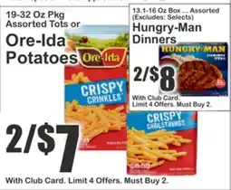 Key Food 19-32 Oz Pkg Assorted Tots or Ore-Ida Potatoes offer