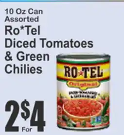 Key Food 10 Oz Can Assorted Ro*Tel Diced Tomatoes & Green Chilies offer