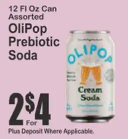 Key Food 12 FL Oz Can Assorted OliPop Prebiotic Soda offer
