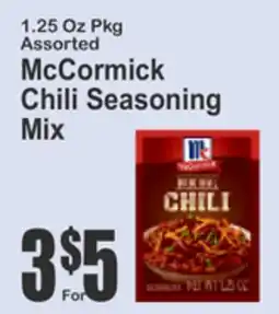Key Food 1.25 Oz Pkg Assorted McCormick Chili Seasoning Mix offer