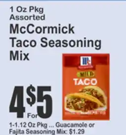 Key Food 1 Oz Pkg Assorted McCormick Taco Seasoning Mix offer