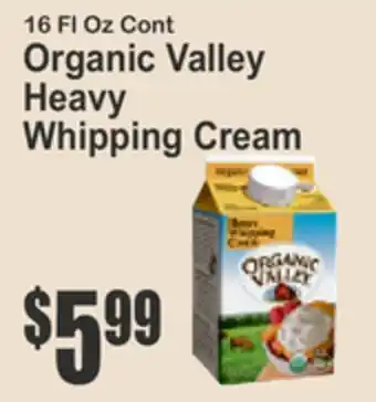 Key Food Organic Valley Heavy Whipping Cream offer