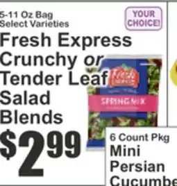 Key Food Fresh Express Crunchy or Tender Leaf Salad Blends offer