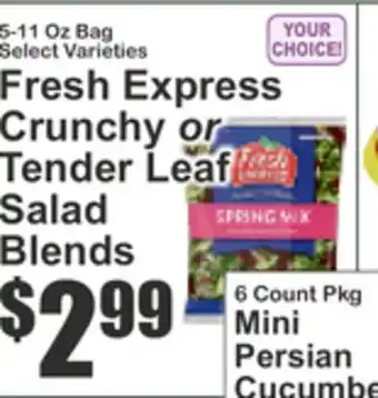 Key Food Fresh Express Crunchy or Tender Leaf Salad Blends offer