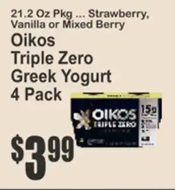 Key Food Oikos Triple Zero Greek Yogurt offer