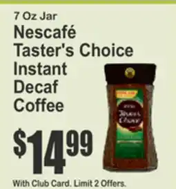 Key Food Nescafé Taster's Choice Instant Decaf Coffee offer