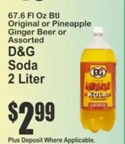 Key Food 67.6 FL Oz Btl Original or Pineapple Ginger Beer or Assorted D&G Soda offer