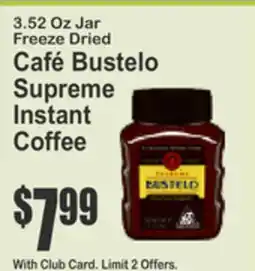 Key Food Freeze Dried Café Bustelo Supreme Instant Coffee offer