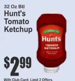 Key Food 32 Oz Btl Hunt's Tomato Ketchup offer