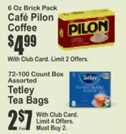Key Food Café Pilon Coffee, Tetley Tea Bags offer
