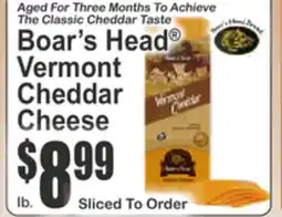 Key Food Boar's Head Vermont Cheddar Cheese offer