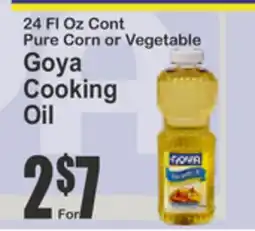Key Food 24 Fl Oz Cont Pure Corn or Vegetable Goya Cooking Oil offer