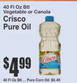 Key Food 40 Fl Oz Btl Vegetable or Canola Crisco Pure Oil offer