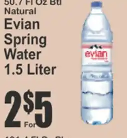 Key Food Evian Spring Water offer