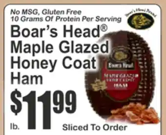 Key Food Boar's Head Maple Glazed Honey Coat Ham offer