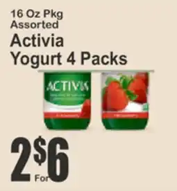 Key Food 16 Oz Pkg Assorted Activia Yogurt 4 Packs offer