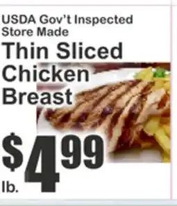 Key Food USDA Gov't Inspected Store Made Thin Sliced Chicken Breast offer