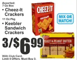 Key Food Assorted: 7 Oz Box • Cheez-It Crackers 11 Oz Pkg • Keebler Sandwich Crackers offer