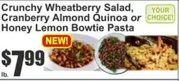 Key Food Crunchy Wheatberry Salad, Cranberry Almond Quinoa or Honey Lemon Bowtie Pasta offer