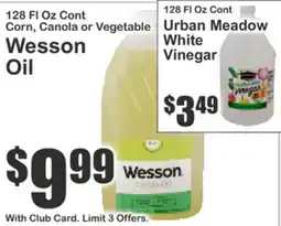 Key Food Wesson Oil, Urban Meadow White Vinegar offer