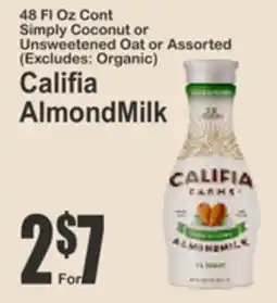 Key Food Califia AlmondMilk offer