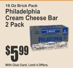 Key Food 16 Oz Brick Pack Philadelphia Cream Cheese Bar offer