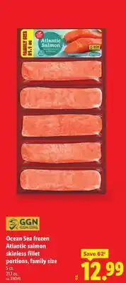 Lidl Ocean Sea frozen Atlantic salmon skinless fillet portions, family size offer