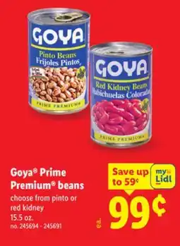 Lidl Goya Prime Premium beans offer