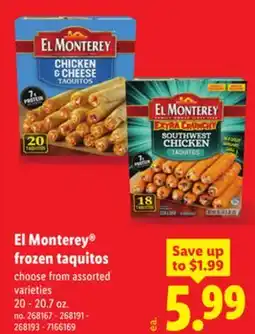 Lidl El Monterey frozen taquitos offer