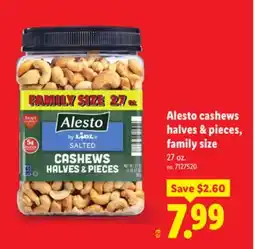 Lidl Alesto cashews halves & pieces, family size offer