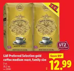 Lidl Lidl Preferred Selection gold coffee medium roast, family size offer