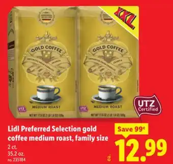 Lidl Lidl Preferred Selection gold coffee medium roast, family size offer