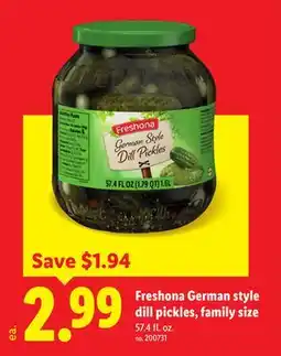 Lidl Freshona German style dill pickles, family size offer