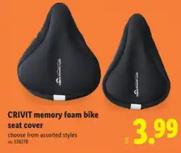 Lidl CRIVIT memory foam bike seat cover offer