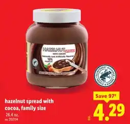 Lidl hazelnut spread with cocoa, family size offer
