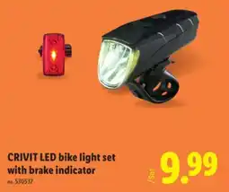 Lidl CRIVIT LED bike light set with brake indicator offer