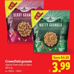 Lidl Crownfield granola offer