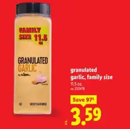 Lidl granulated garlic, family size offer