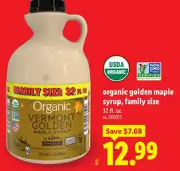 Lidl organic golden maple syrup, family size offer