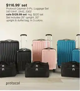 JC Penney Protocol Cayman 3-Pc. Luggage Set offer