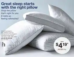 JC Penney Home Expressions Soft, Medium, Firm Or Ultimate Extra Firm Support Standard/Queen Pillow offer