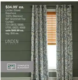 JC Penney Linden Street Bayshore 100% Blackout 84 Grommet-Top Curtain offer