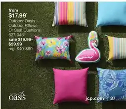 JC Penney Outdoor Oasis Outdoor Pillows Or Seat Cushions offer