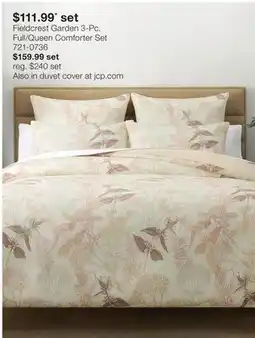 JC Penney Fieldcrest Garden 3-Pc. Full/Queen Comforter Set offer