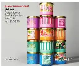 JC Penney Distant Lands 3-Wick Candles offer