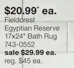 JC Penney Fieldcrest Egyptian Reserve 17x24 Bath Rug offer