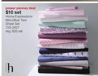 JC Penney Home Expressions Microfiber Twin Sheet Set offer