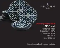 JC Penney Fieldcrest Atlas Medallion 12-Pc. Dinnerware Set offer