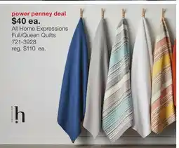 JC Penney All Home Expressions Full/Queen Quilts offer