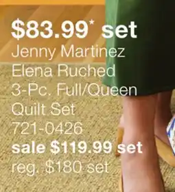 JC Penney Jenny Martinez Elena Ruched 3-Pc. Full/Queen Quilt Set offer